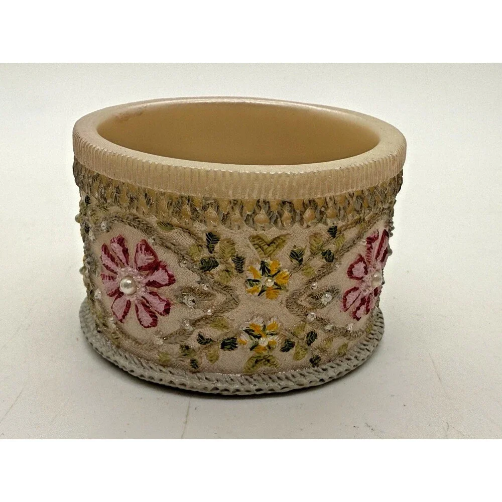 1999 Victorian Floral Hat Trinket Jewelry Box‎ Nostalgic Vintage Rare Hinged NEW